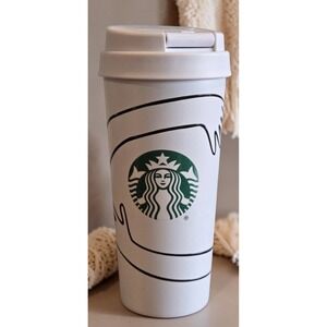 NWT Starbucks 2026 Spring Cream Hugs Graphic 160z SS Hot Tumbler w Lock Sip Lid
